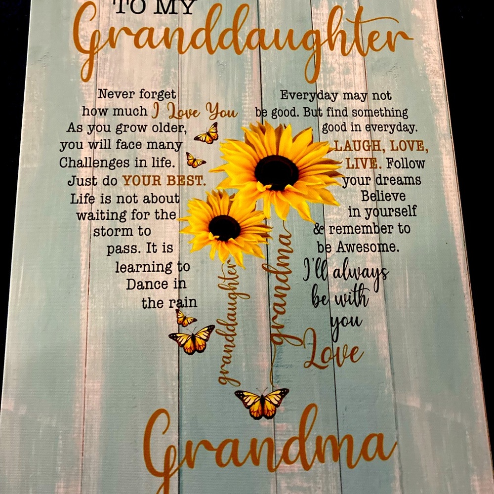 To my granddaughter wall decor